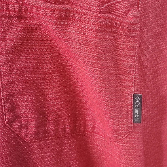 COLUMBIA Red Regular Fit Button Down Men's Shirt 2XT - Picture 4 of 7
